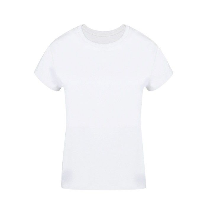 T-shirt femme blanc, col rond 100% coton 160 g/m²