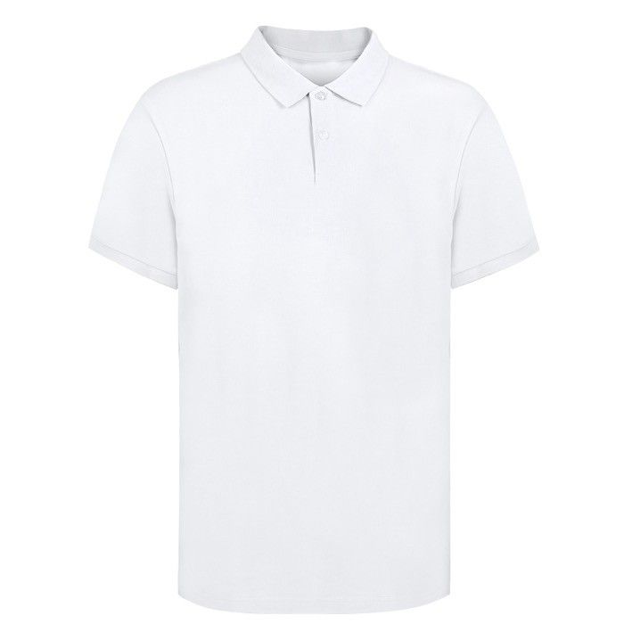 Polo blanc 100% coton avec 2 boutons assortis 220 g/m²