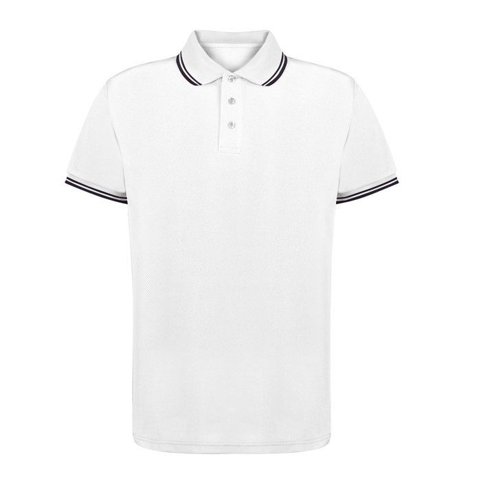 Polo respirant polyester col et détails manches 180 g/m²