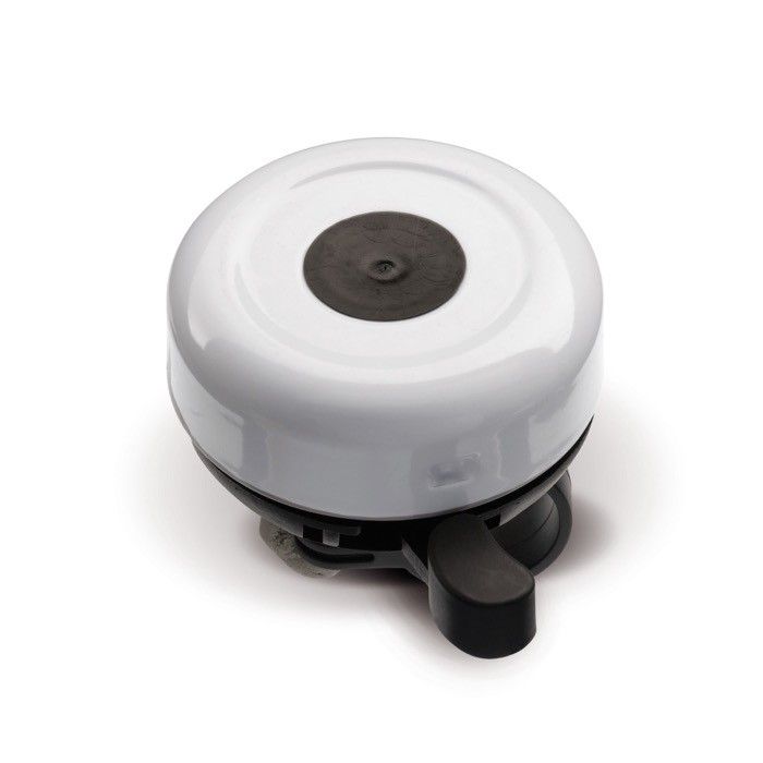 Sonnette personnalisable en métal blanc spéciale pour vélo avec zone d'impression