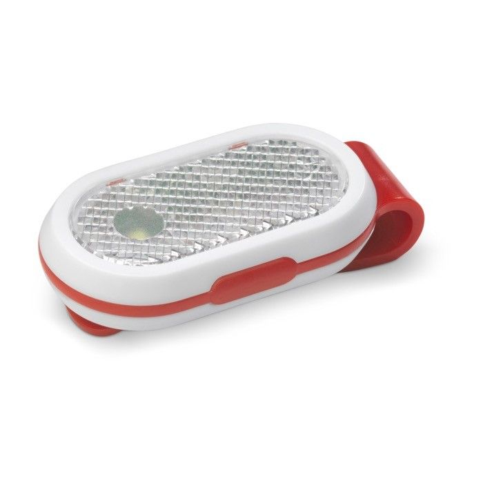 Lampe à attacher sur vêtements ou sacs idéale pour sports nocturnes avec zone d'impression