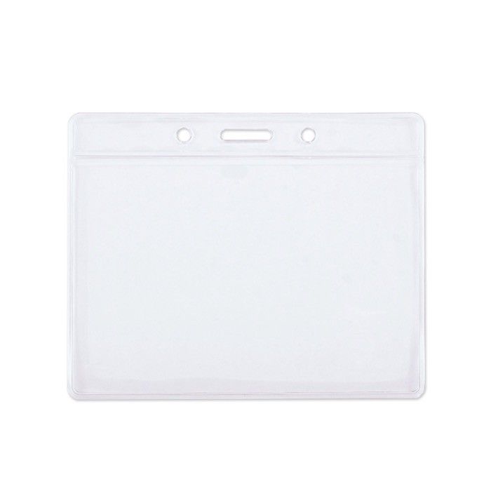 Porte-badge transparent horizontal pour lanière avec zone d'impression