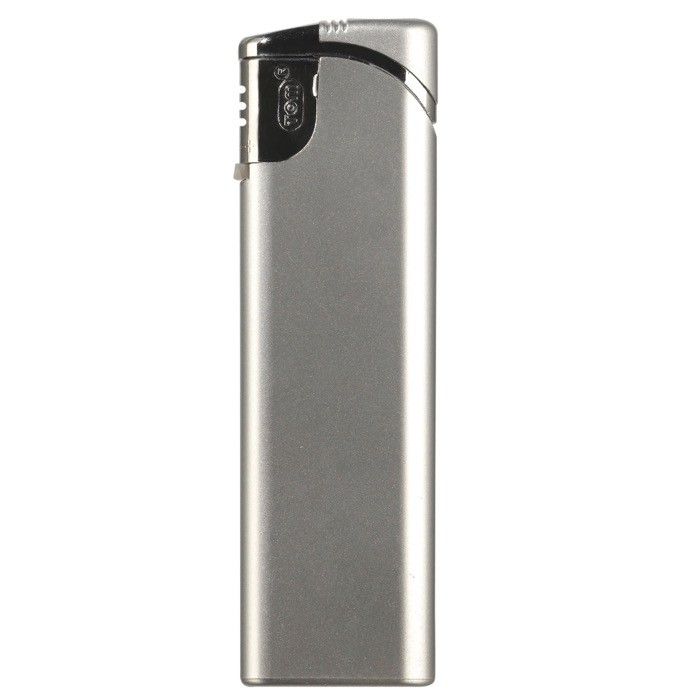 Briquet électronique argenté pour personnalisation avec zone d'impression