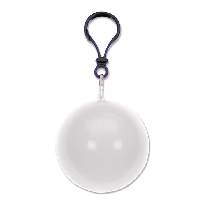 Poncho imperméable dans un porte-clés coloré avec mousqueton avec zone d'impression