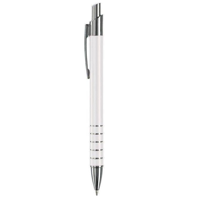 Stylo en aluminium avec finition mate et 5 anneaux argentés avec zone d'impression