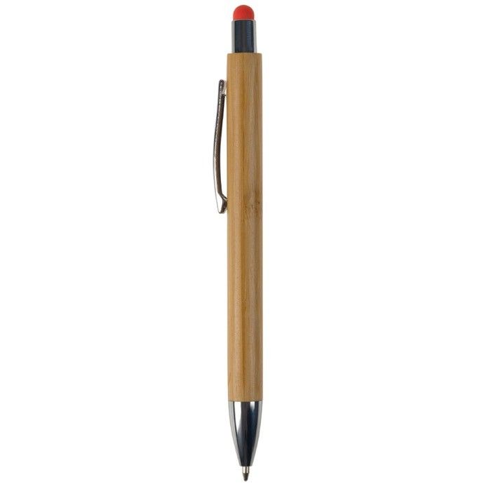 Stylo en bambou avec pointeur coloré pour écran tactile avec zone d'impression