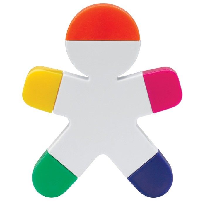 Marqueur en forme de bonhomme avec 5 marqueurs inclus avec zone d'impression