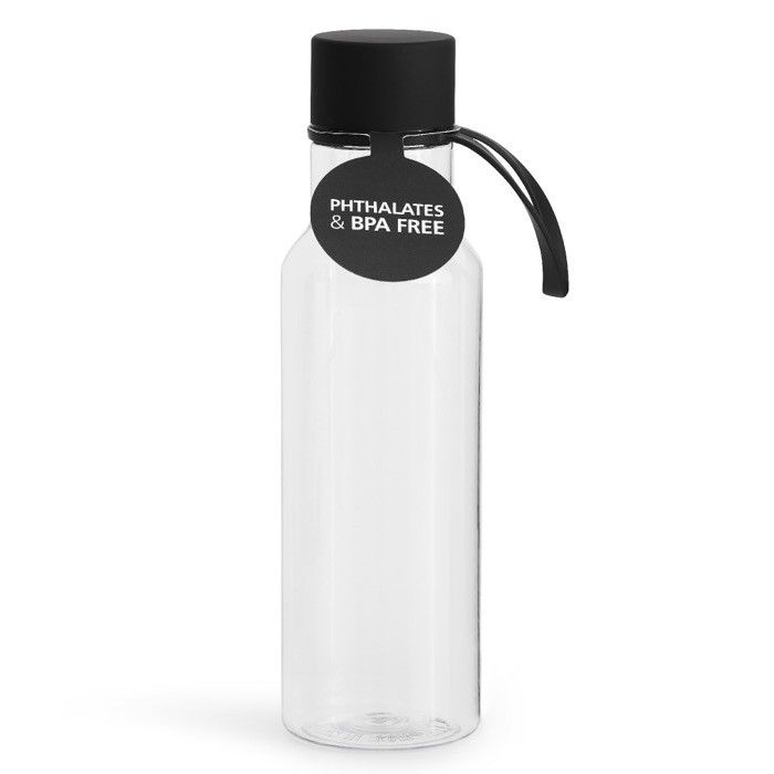 Bouteille en plastique sans BPA en couleurs transparentes 600ml avec zone d'impression