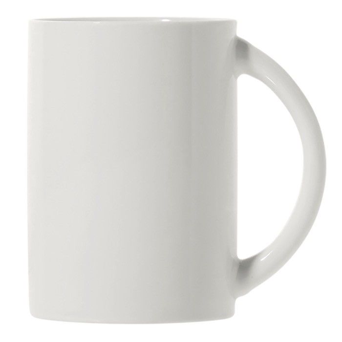 Tasse en céramique pour sublimation avec poignée en demi-cercle 300ml avec zone d'impression