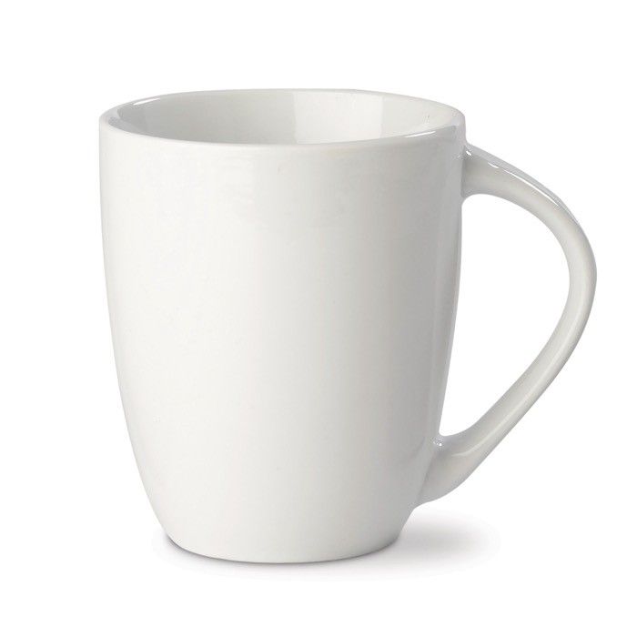 Tasse en porcelaine grande poignée triangulaire fabriquée en UE 270ml avec zone d'impression