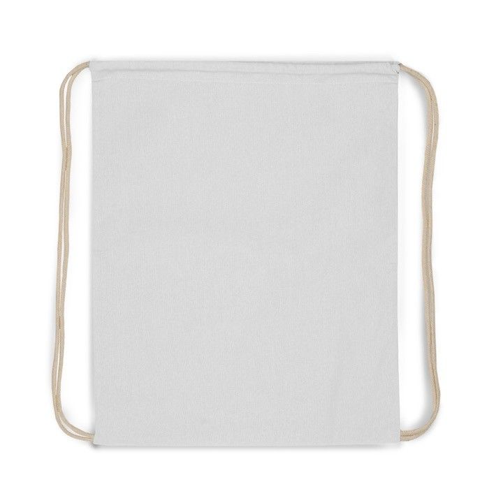 Sac à dos en coton coloré avec cordons naturels 140 g/m2 avec zone d'impression