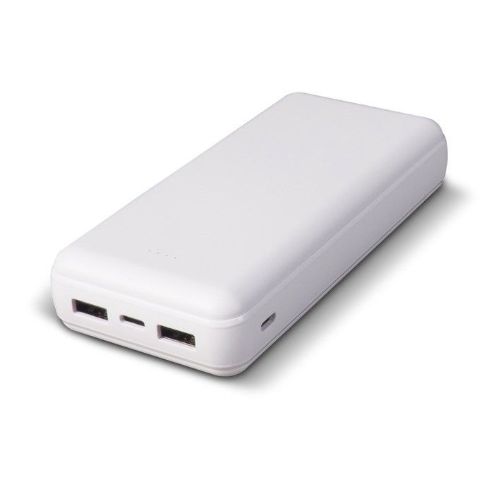 Batterie externe avec ports USB-A et port type C 16.000 mAh avec zone d'impression