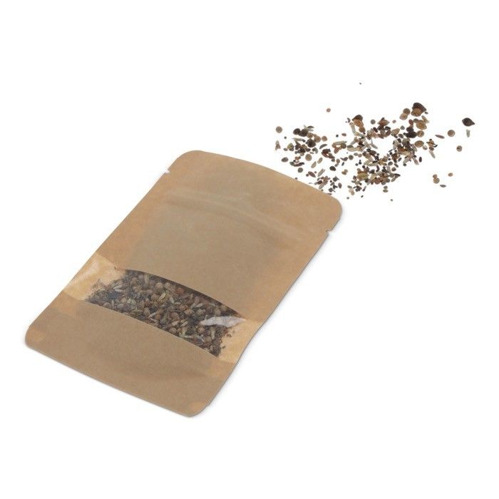 Sachet de graines de fleurs sauvages dans un sac en papier kraft avec zone d'impression