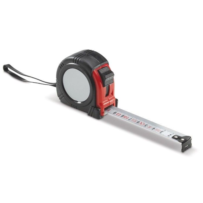 Mètre ruban de 3 mètres en plusieurs couleurs avec clip pour ceinture avec zone d'impression