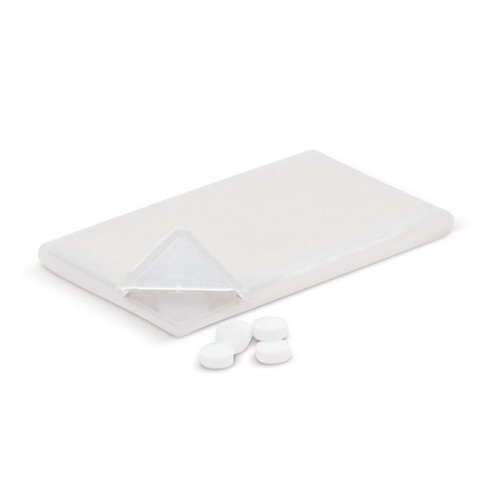 Distributeur de menthes sans sucre avec boîte de plusieurs couleurs avec zone d'impression