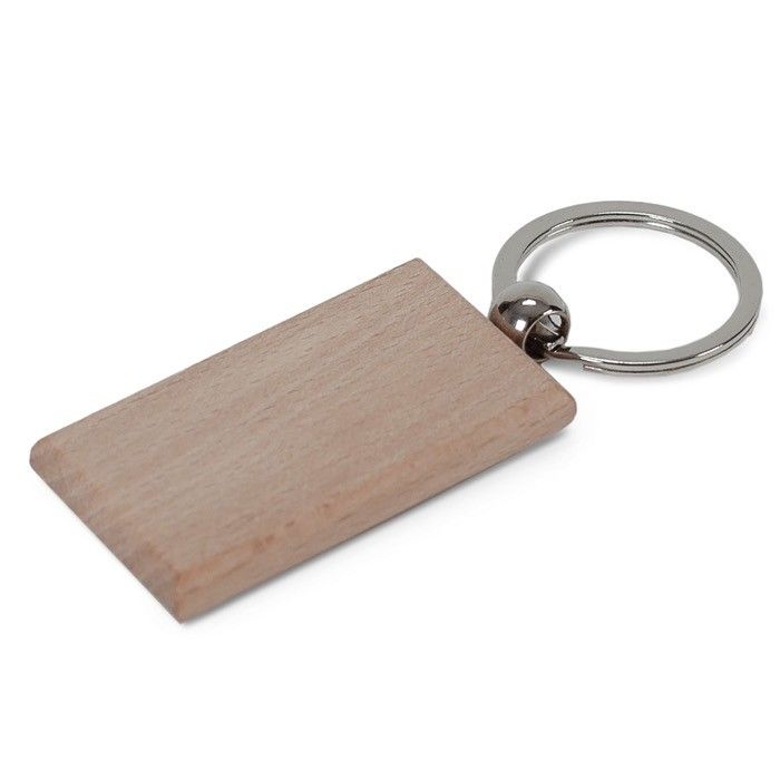 Porte-clés rectangulaire en bois à personnaliser 9x3cm avec zone d'impression