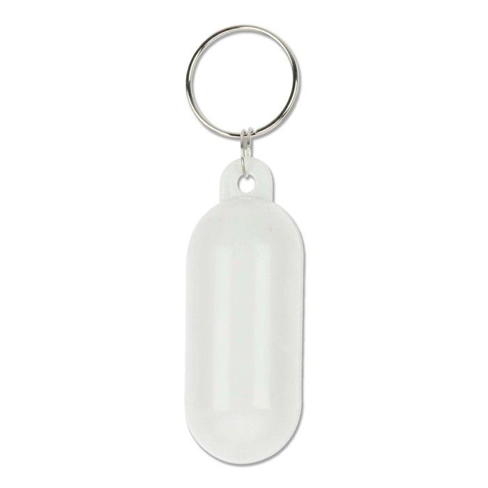 Porte-clés en forme de flotteur en différentes couleurs avec zone d'impression