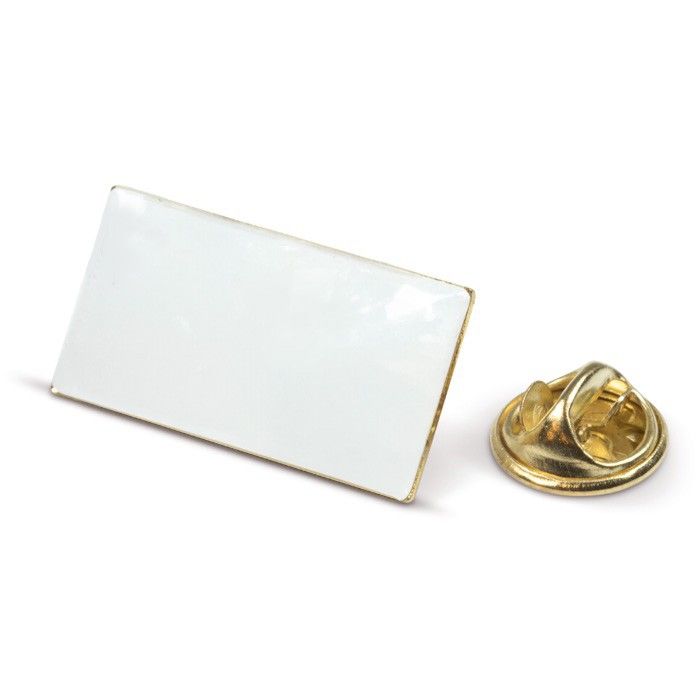 Pin rectangulaire en métal doré à personnaliser 26x14mm avec zone d'impression
