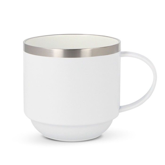 Tasse empilable à double paroi en céramique avec capacité de 300ml avec zone d'impression