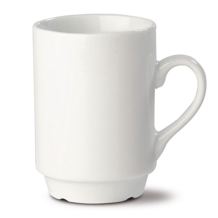 Tasse empilable en porcelaine blanche avec capacité de 160ml avec zone d'impression