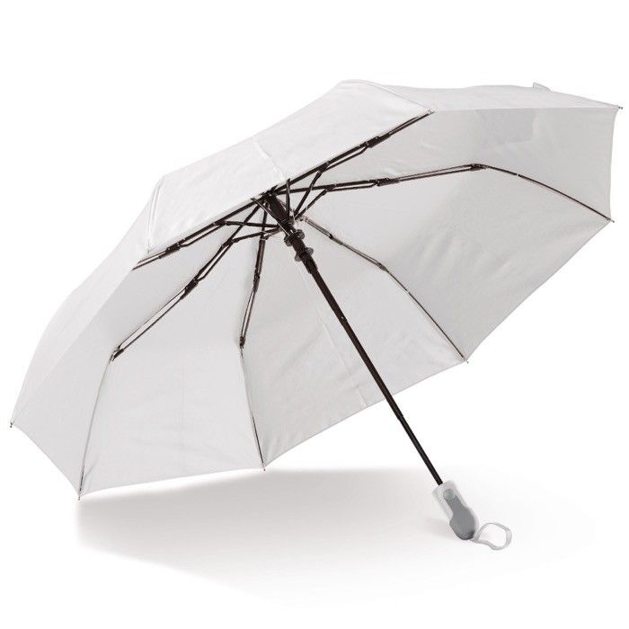 Parapluie pliable blanc avec cadre noir Ø98 avec zone d'impression