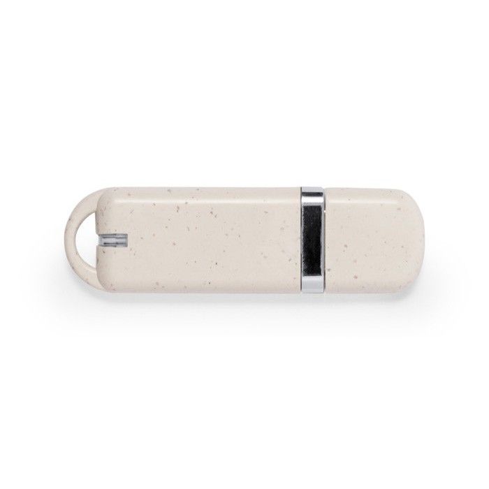 Clé USB avec boîtier en paille de blé et capuchon de fermeture