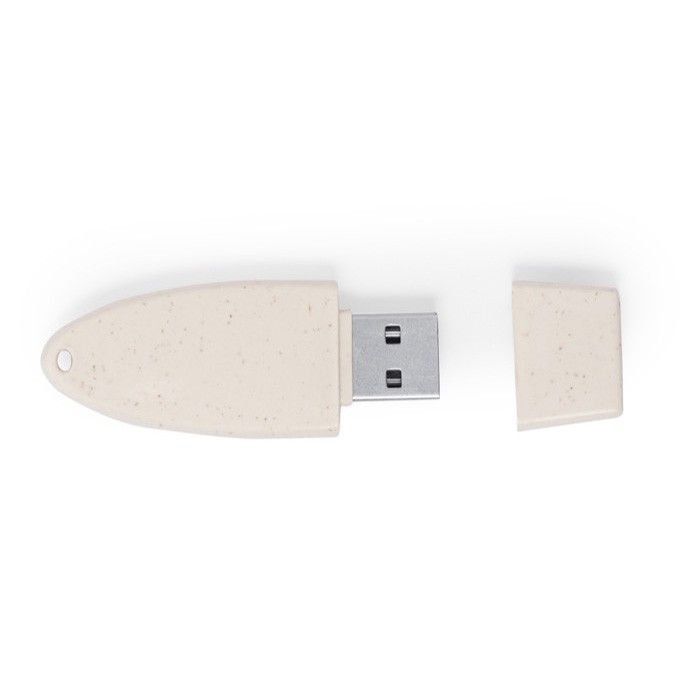 USB écologique avec capuchon en canne de blé avec logo