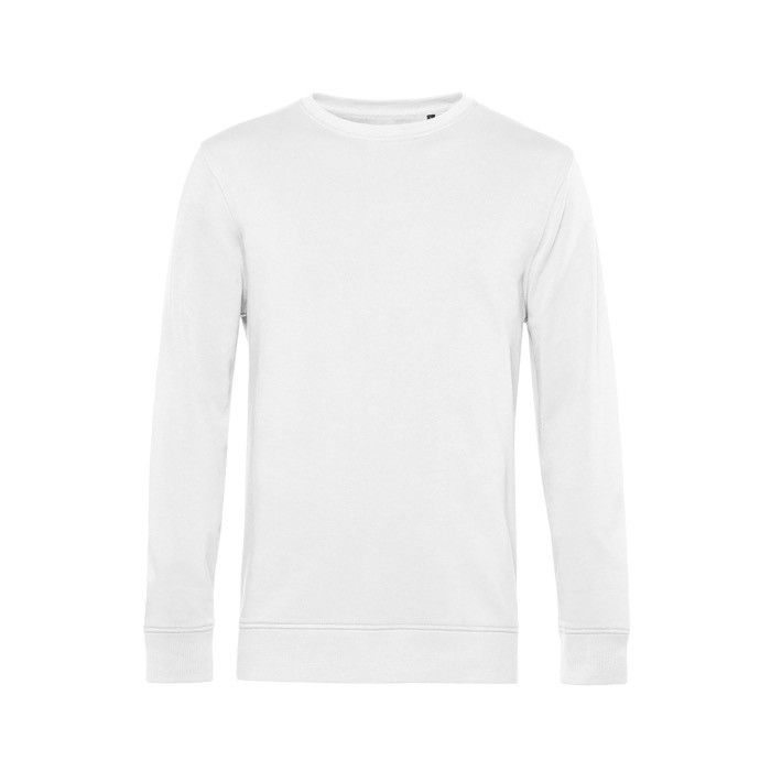 Sweat-shirt à col rond en coton biologique 280 g/m² B&C avec zone d'impression