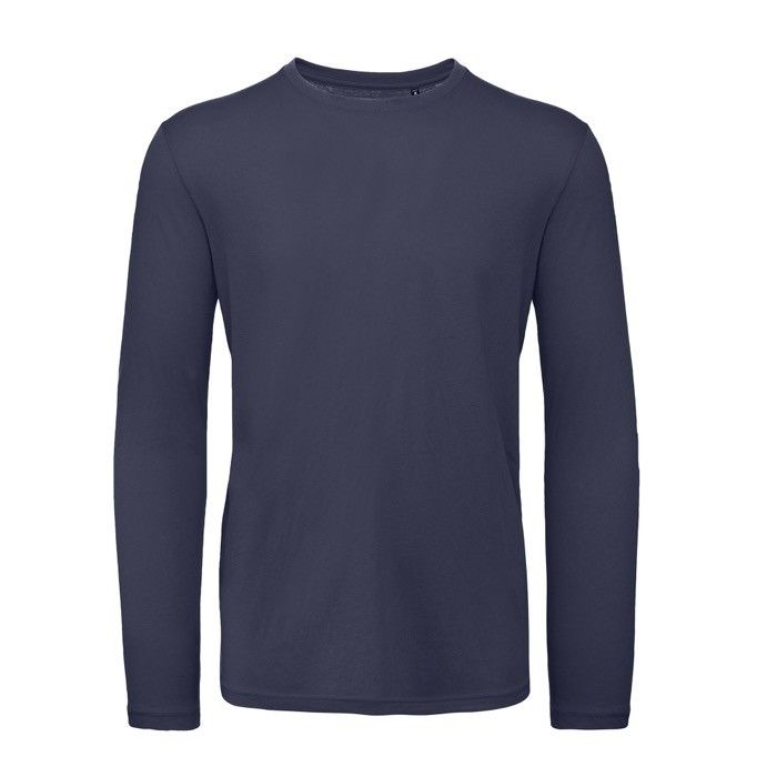 T-shirt pour homme à manches longues en coton biologique B&C avec zone d'impression