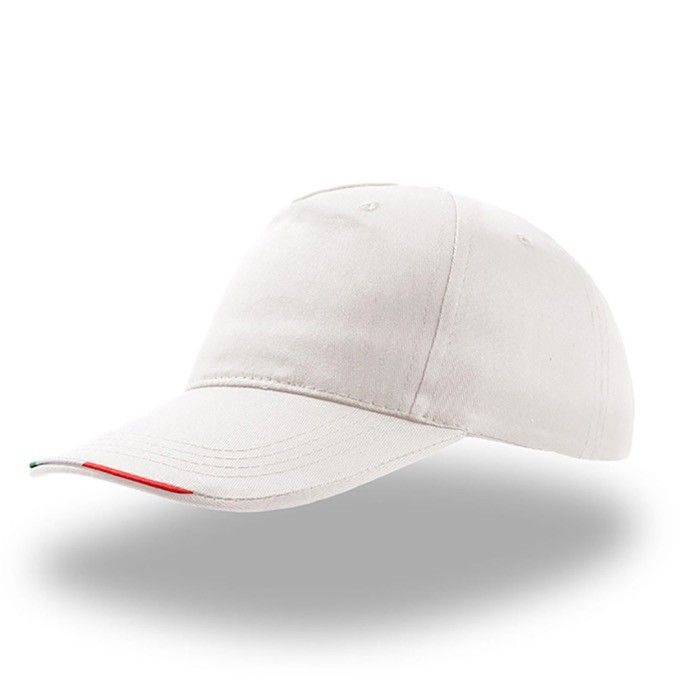 Casquette en coton coloré avec drapeau italien sur la visière