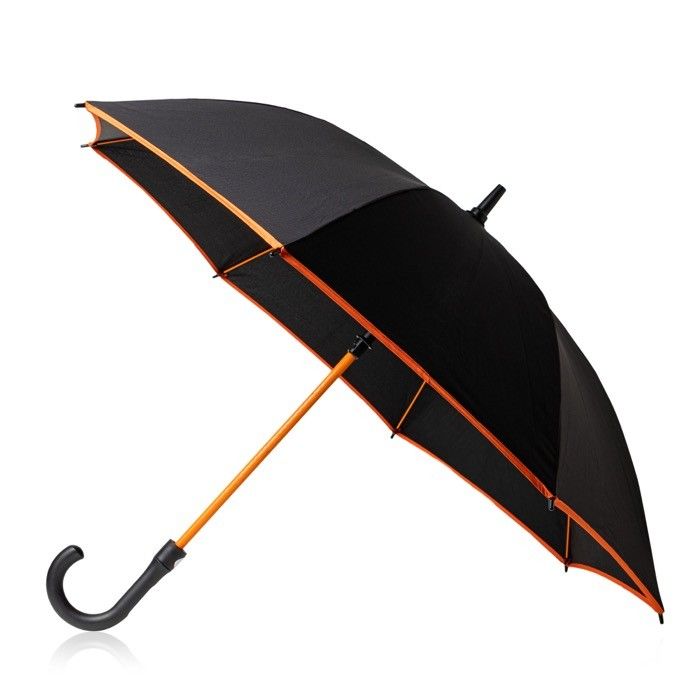 Parapluie automatique en fibre et pongé avec bord coloré Ø103 avec zone d'impression