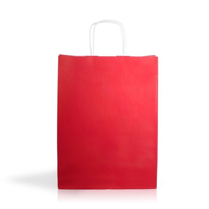 Sac en papier kraft en plusieurs couleurs avec poignées 90 g/m² avec zone d'impression