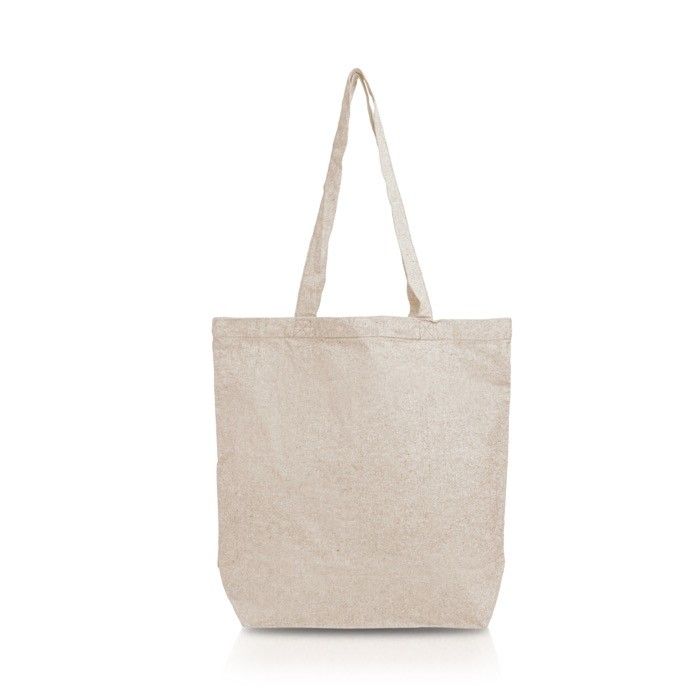 Sac pliable en coton recyclé avec poche intérieure 190 g/m² avec zone d'impression