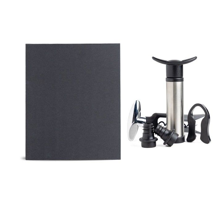Set de vin avec plusieurs accessoires comme un tire-bouchon avec zone d'impression