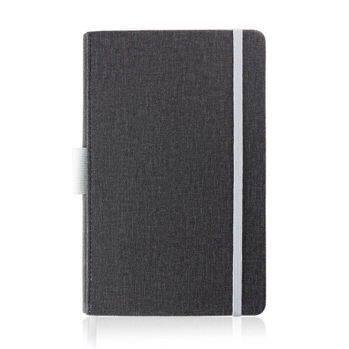 Carnet en cuir synthétique avec détails colorés A5 pages à lignes avec zone d'impression