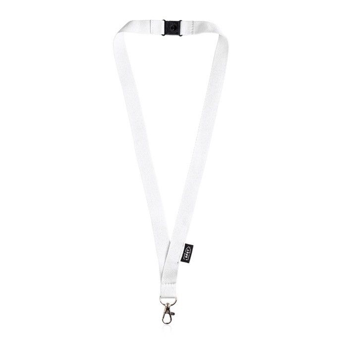 Lanyard en RPET avec sécurité et mousqueton en métal 3 cm avec zone d'impression