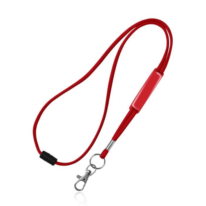 Lanyard tubulaire en polyester avec mousqueton et sécurité avec zone d'impression