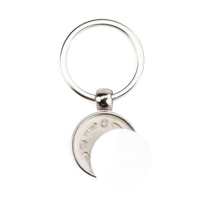 Porte-clés rond métal avec personnalisation recto-verso et couvercle avec zone d'impression