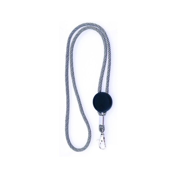 Lanyard tubulaire en polyester réglable avec mousqueton 3 cm avec zone d'impression