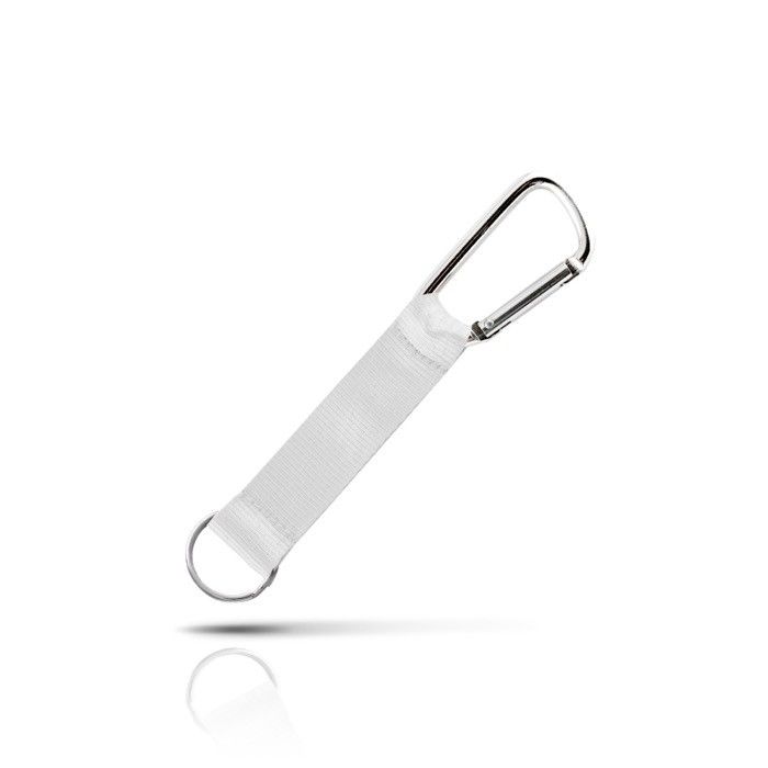Porte-clés avec large sangle colorée et mousqueton en métal avec zone d'impression