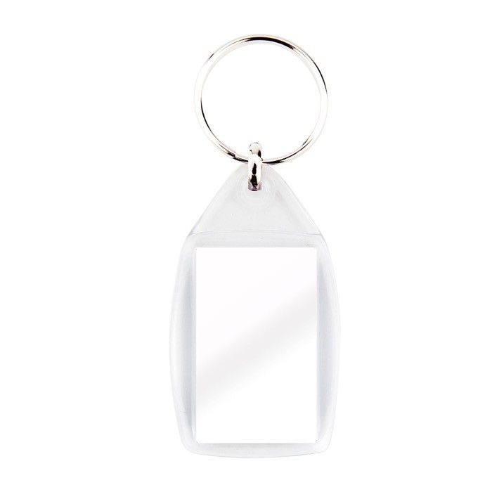 Porte-clés carré avec papier personnalisable sur deux faces 25x40 mm avec zone d'impression