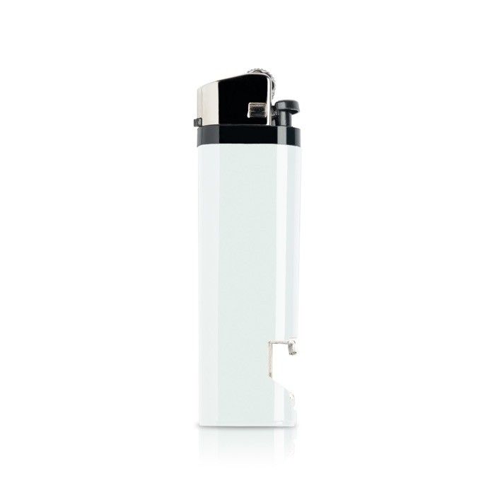 Briquet jetable en plusieurs couleurs avec décapsuleur avec zone d'impression