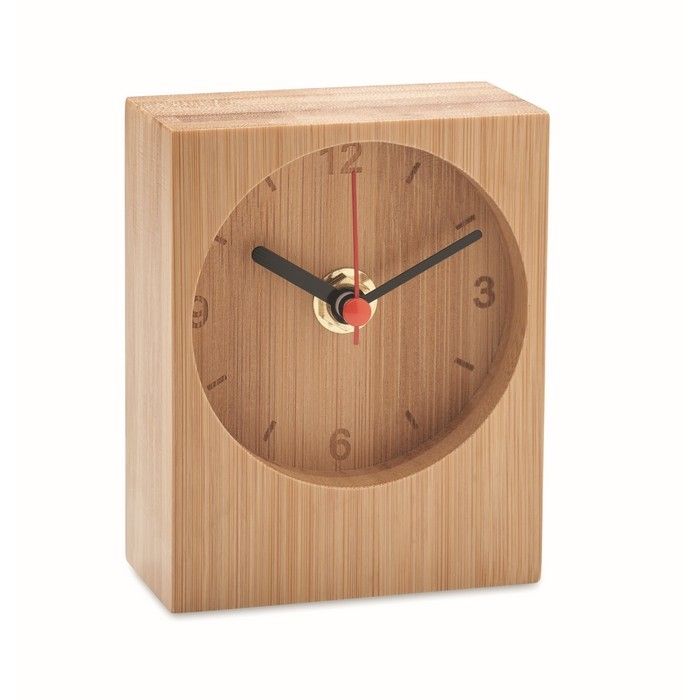 Horloge analogique entièrement en bambou, personnalisable