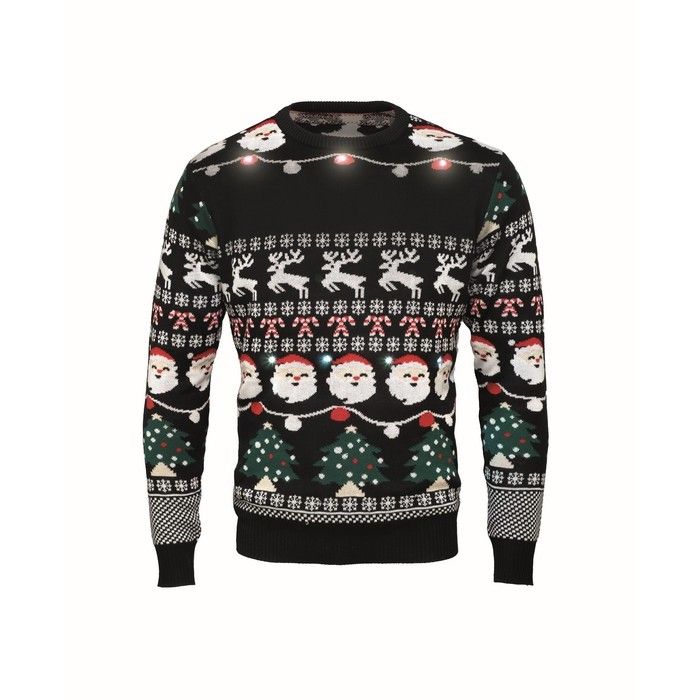Pull de Noël avec 10 lumières LED, taille S/M