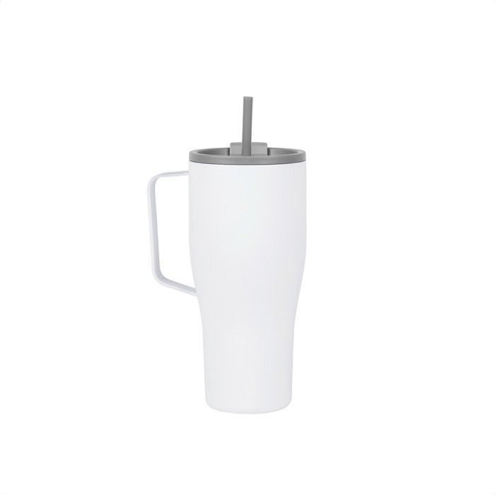 Bouteille isotherme en acier inoxydable recyclé avec paille de 800 ml