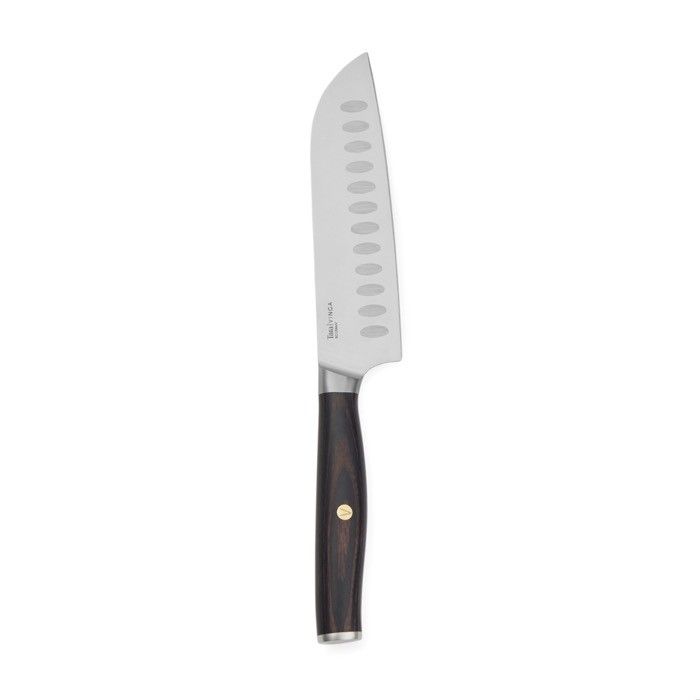 Couteau santoku en acier inoxydable recyclé et bois avec lame de 14 cm