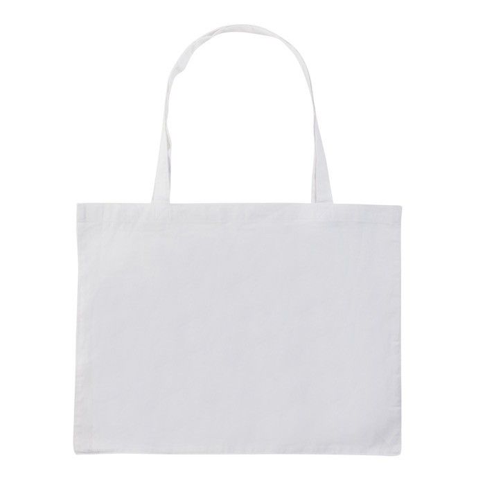 Grande sac en coton recyclé personnalisé vue avec zone d'impression