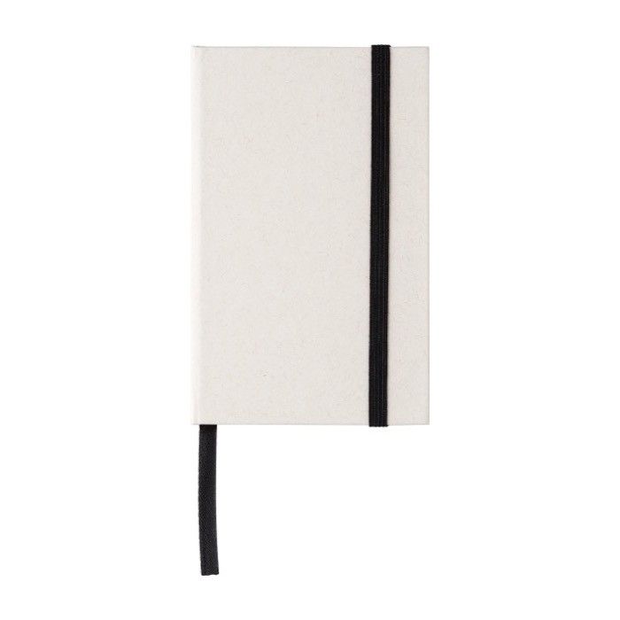 Carnet recyclé à couverture rigide élastique noir, pages rayées A6