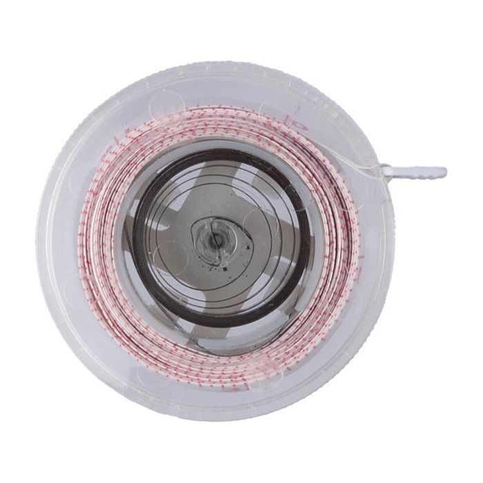 Mètre ruban rétractable, bouton-poussoir et mécanisme de blocage 1,5m couleur rouge avec zone d'impression