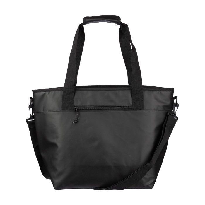 Sac isotherme en polyester avec fermeture velcro et bandoulière couleur noir avec zone d'impression